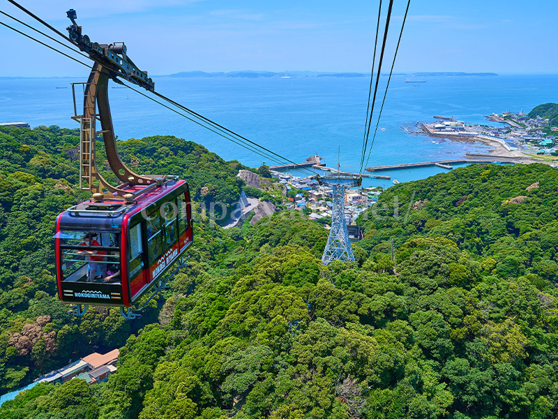 千葉県富津市金谷の鋸山ロープウェーから東京湾方面