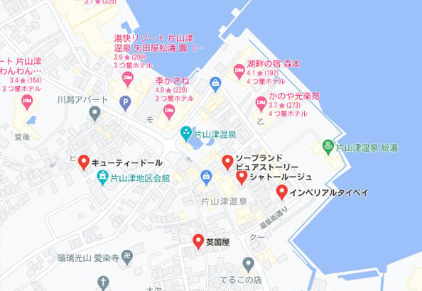 片山津温泉の風俗店地図
