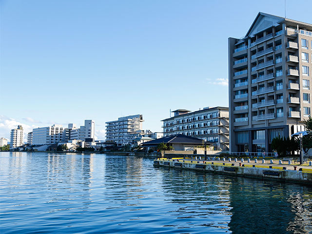 和倉温泉のオーシャンビュー景色