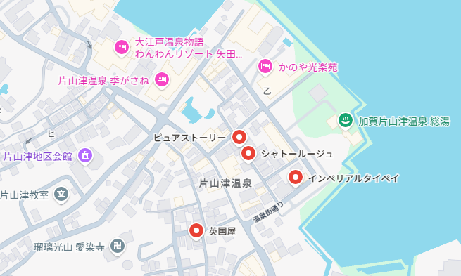 片山津温泉の風俗店地図