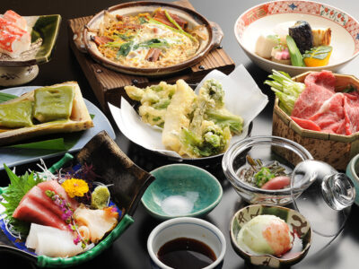 天ぷらとお肉の贅沢な会席料理