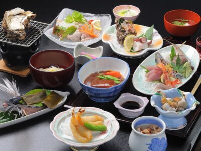 湯郷温泉旅館の会席料理