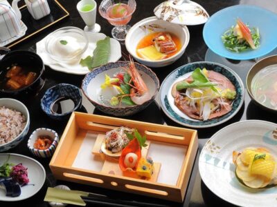 湯郷温泉旅館の会席料理