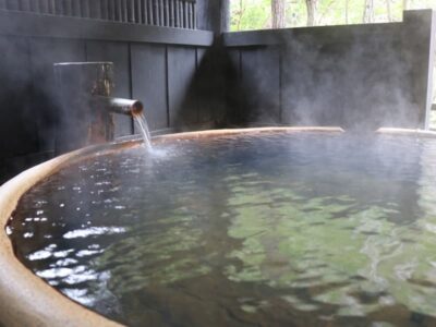 熱々の客室露天風呂